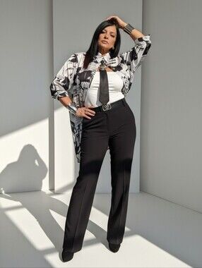 👠👠Jon & Anna Monochrome Graphic Shirt Dress